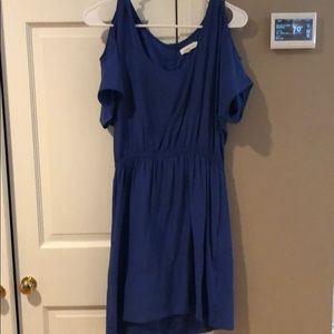 Open shoulder blue dress from urban outfitters